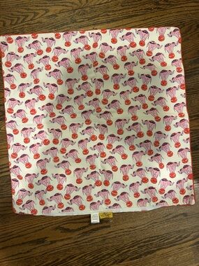 Roberta Roller Rabbit Pink Elephant Print Cotton Square Scarf